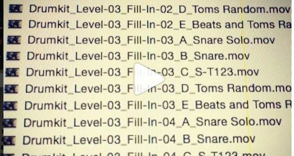 Course files for drums